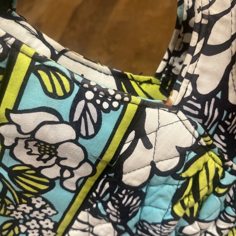 Vera Bradley Abby Purse Handbag Satchel Island Blooms Aqua Blue Floral RETIRED - Picture 8 of 8